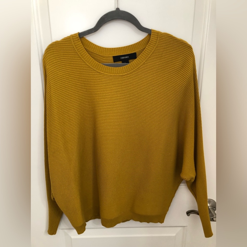 Mustard yellow stretch oversized long sleeve